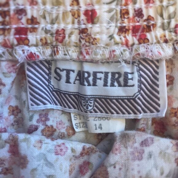 Vtg StarFire Floral Pull On Midi Tiered Skirt Cottage Core Women’s Size 14 Large - Picture 2 of 5
